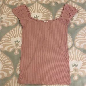 Aritzia Pink Short Sleeve